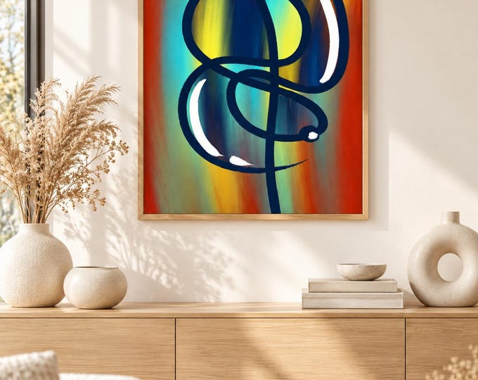 Orbitas de Luz: Original Contemporary Abstract Digital Wall Art — presentación de la obra