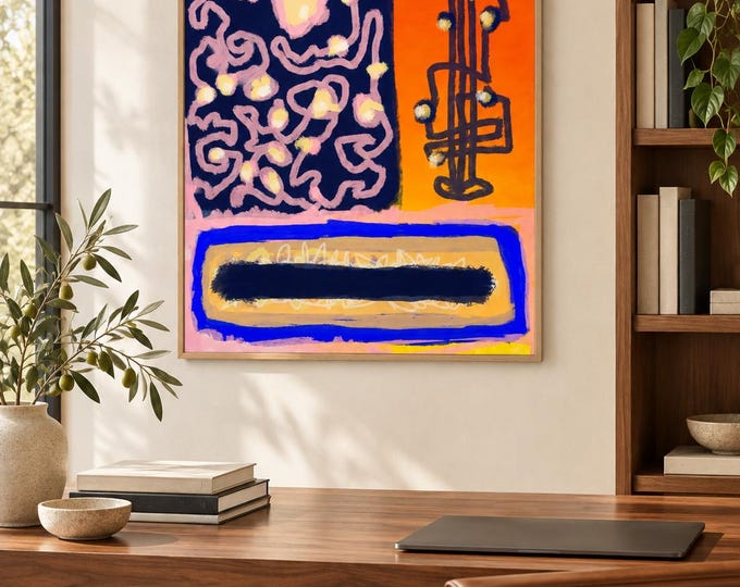 Jardin y Estructura: Original Contemporary Abstract Digital Wall Art — presentación de la obra