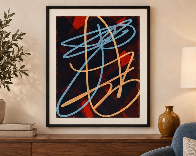 Cruce Nocturno: Original Contemporary Abstract Digital Wall Art — presentación de la obra