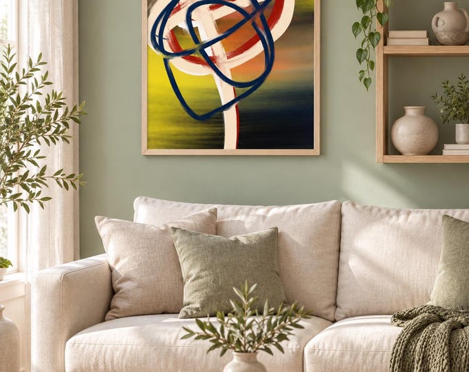 Orbita Verde: Original Contemporary Abstract Digital Wall Art — presentación de la obra