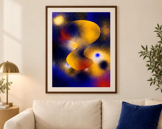 Constelacion Dorada: Original Contemporary Abstract Digital Wall Art — presentación de la obra