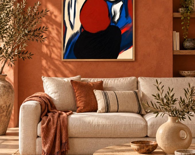 Ritual Rojo: Original Contemporary Abstract Digital Wall Art — presentación de la obra