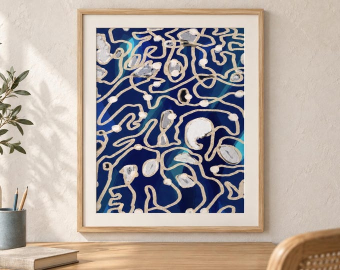 Codigo Azul: Original Contemporary Abstract Digital Wall Art — presentación de la obra