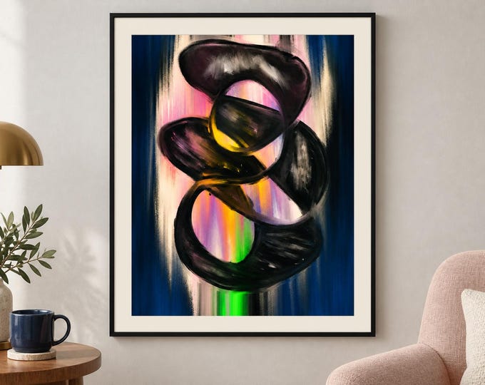 Materia Nocturna: Original Contemporary Abstract Digital Wall Art — presentación de la obra