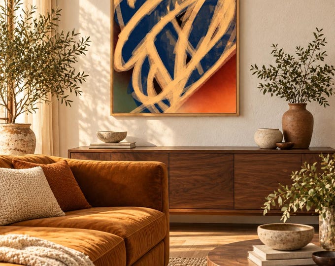 Trazos de Ambar: Original Contemporary Abstract Digital Wall Art — presentación de la obra