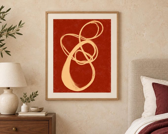 Lazo Carmesi: Original Contemporary Abstract Digital Wall Art — presentación de la obra