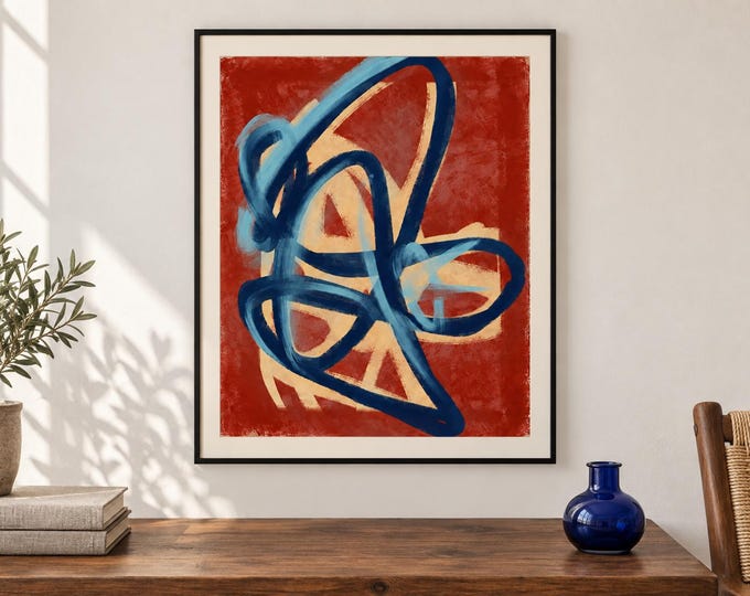 Cruce Vivo: Original Contemporary Abstract Digital Wall Art — presentación de la obra