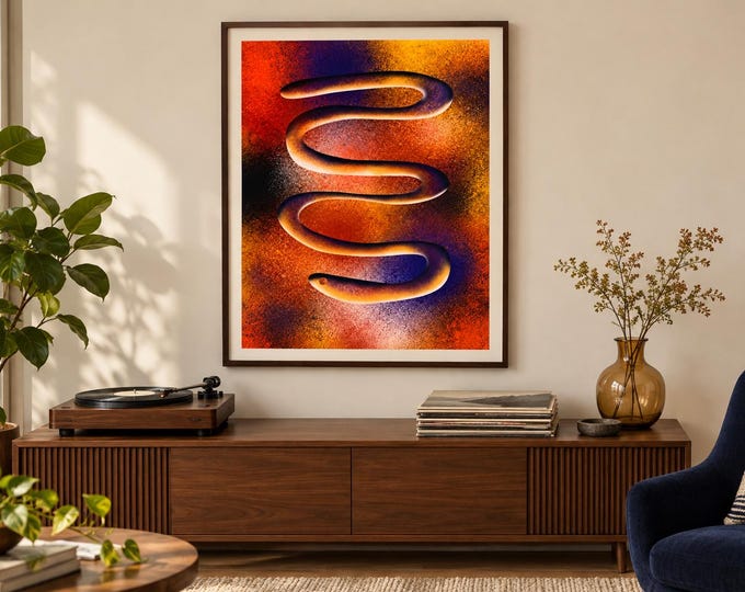 Serpiente Solar: Original Contemporary Abstract Digital Wall Art — presentación de la obra