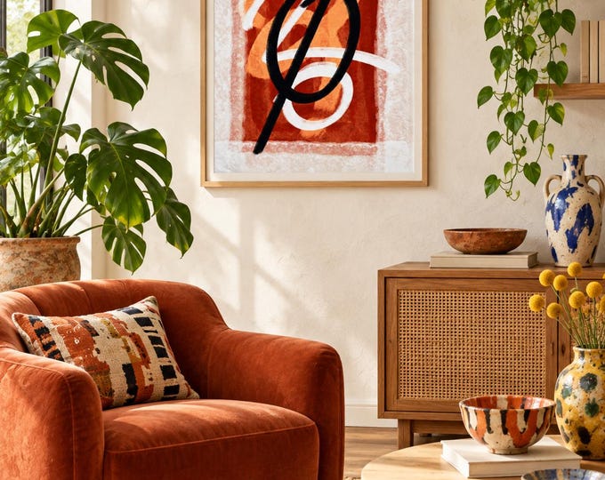 Arco Ígneo: Original Contemporary Abstract Digital Wall Art — presentación de la obra
