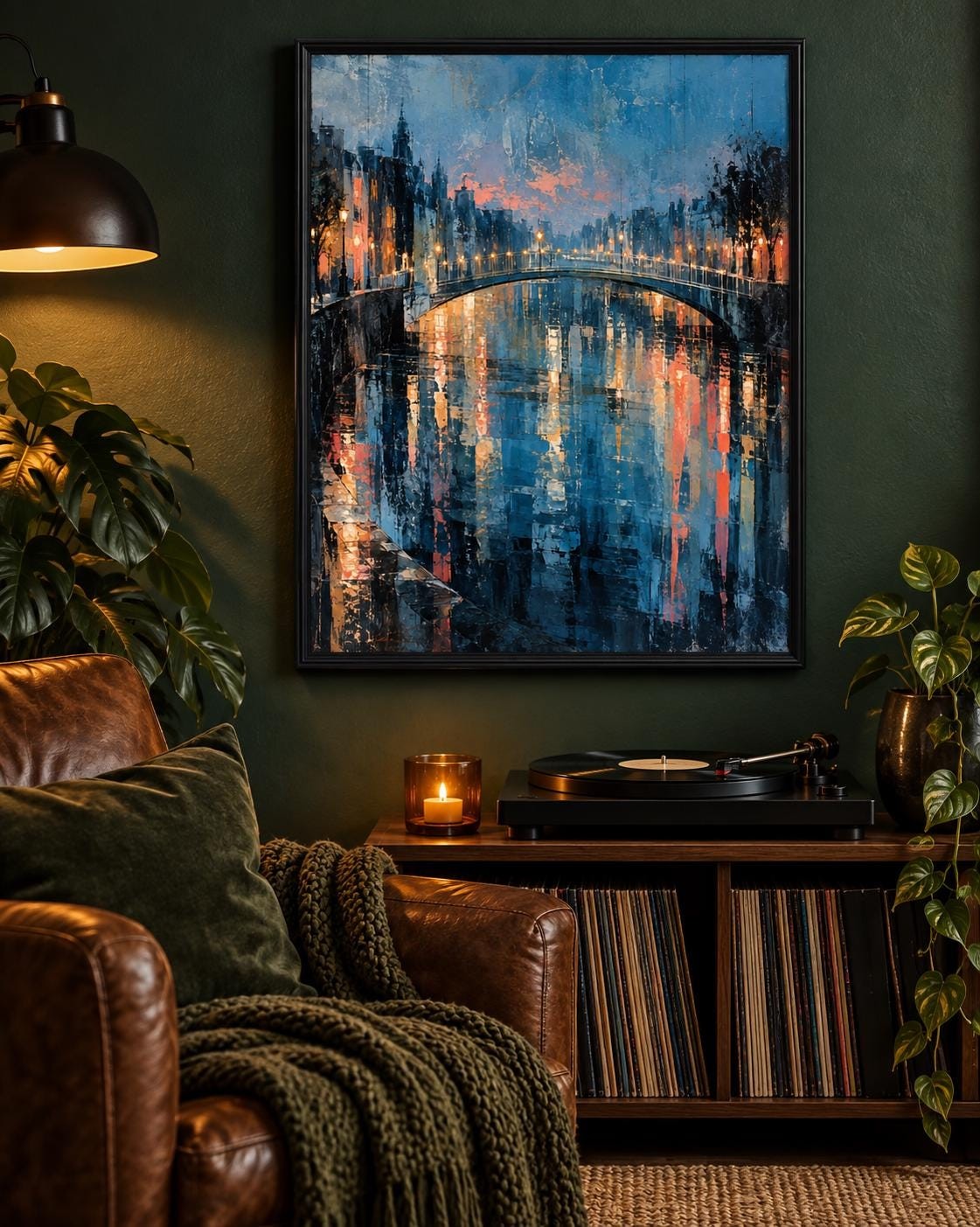 Ha’penny Bridge After Rain | Dublin Wall Art — presentación de la obra