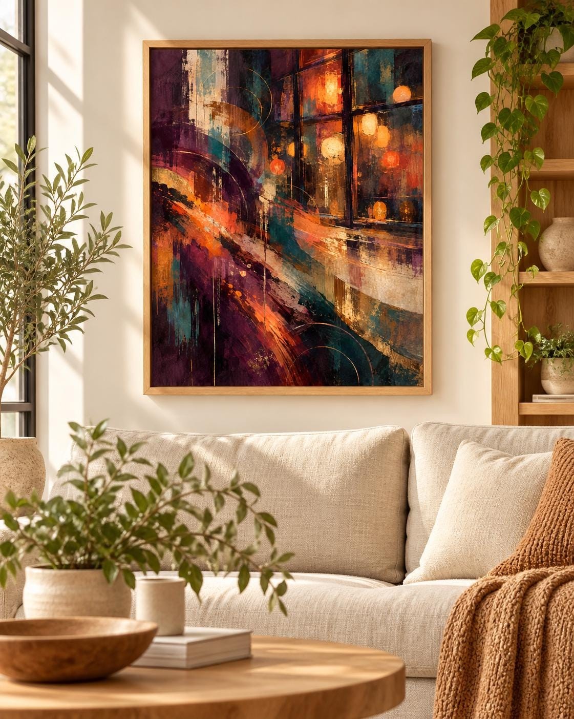 Dublin Music Wall Art Print, Warm Abstract Composition, Digital Download — presentación de la obra