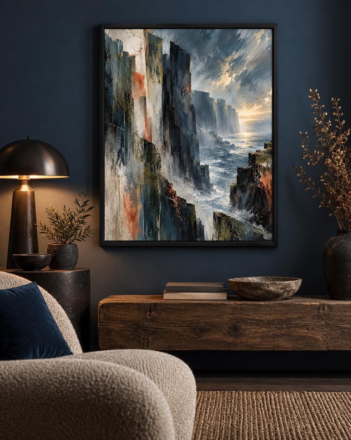 Irish Atlantic Coast Print, Abstract Seascape Wall Art, Digital Download — presentación de la obra
