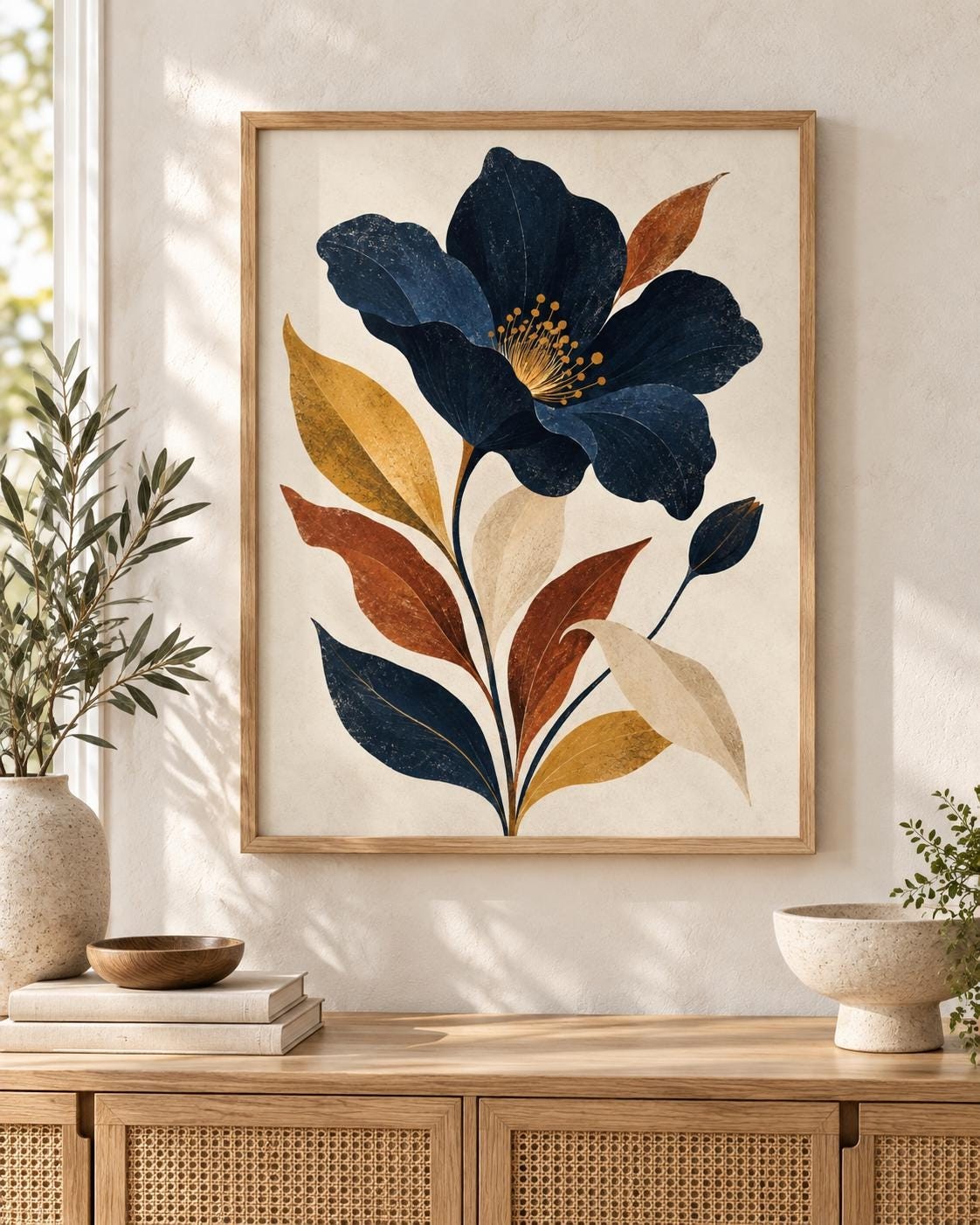 Night Garden No. 1 | Contemporary Botanical Digital Wall Art — presentación de la obra