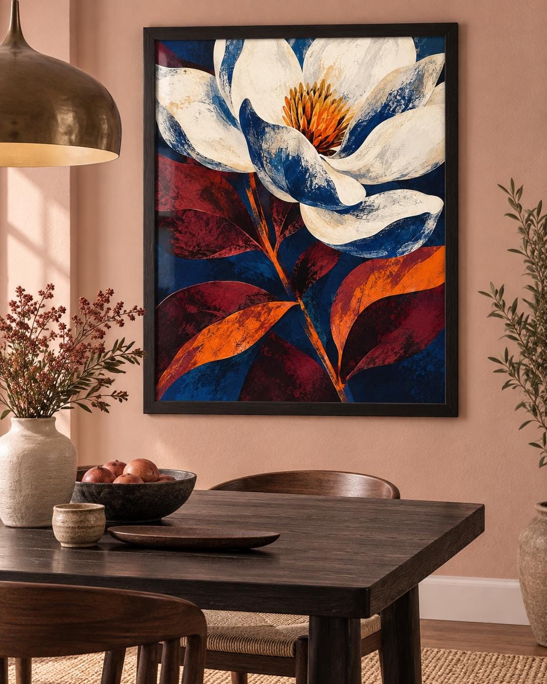 Night Garden No. 6 | Contemporary Botanical Digital Wall Art — presentación de la obra