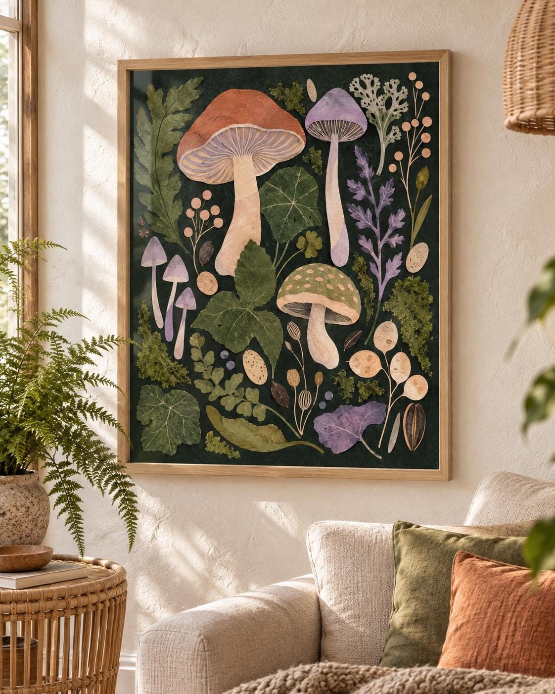 Night Garden No. 7 | Contemporary Botanical Digital Wall Art — presentación de la obra