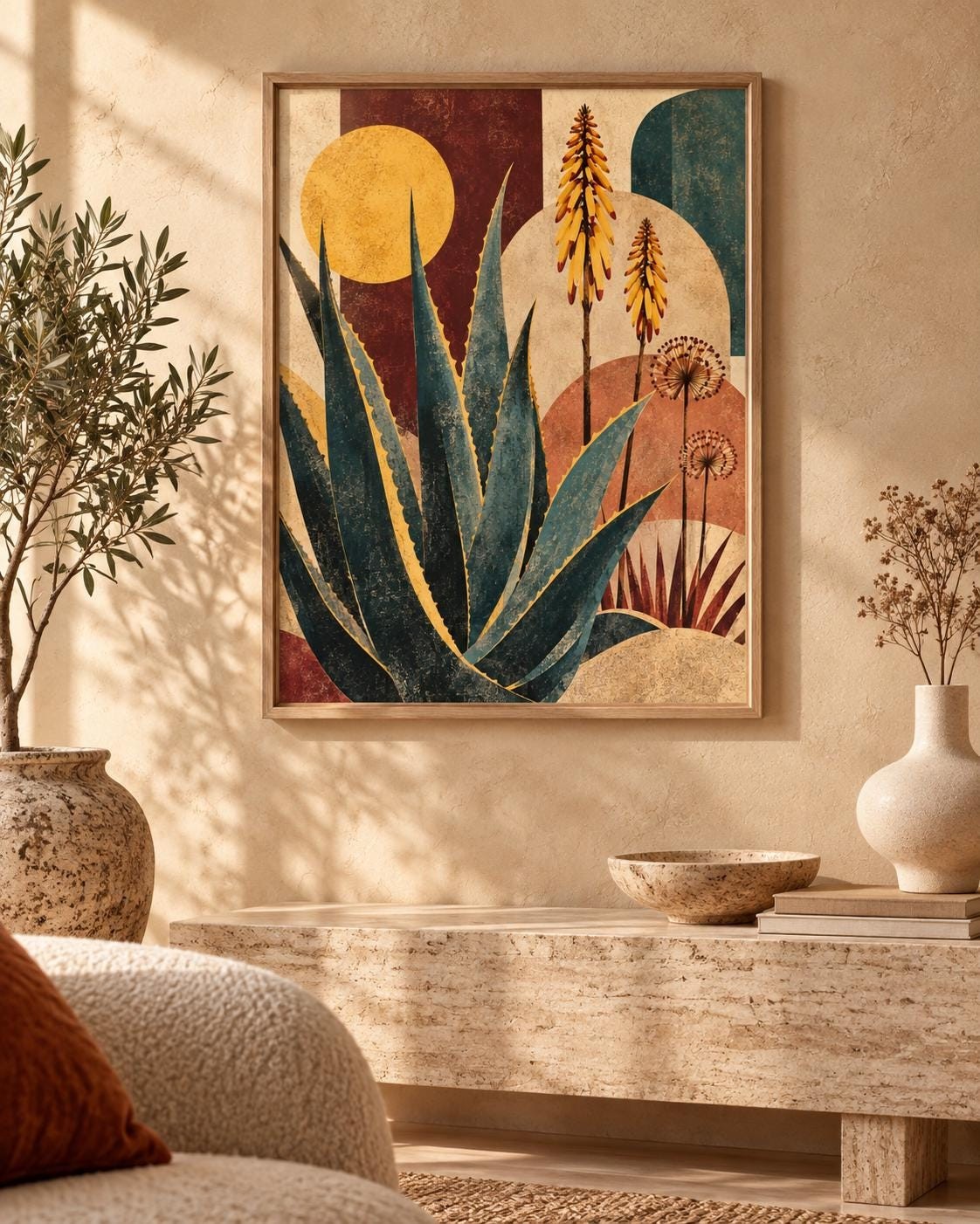 Night Garden No. 9 | Botanical Digital Wall Art | Colorful Printable Home Decor — presentación de la obra