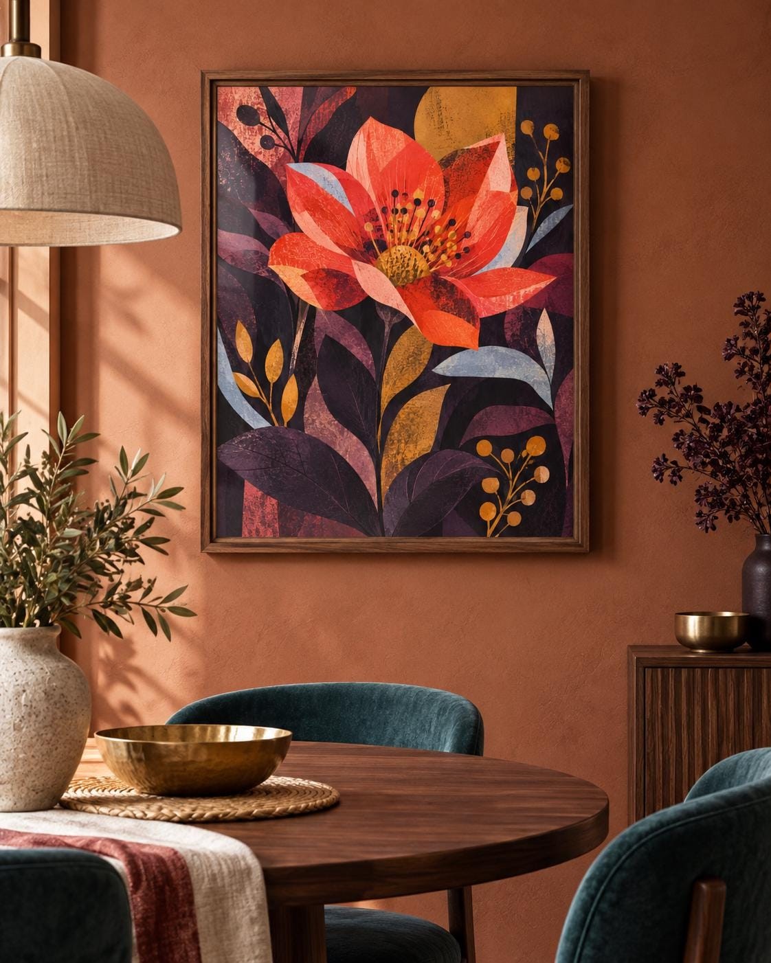 Night Garden No. 2 | Contemporary Botanical Digital Wall Art — presentación de la obra
