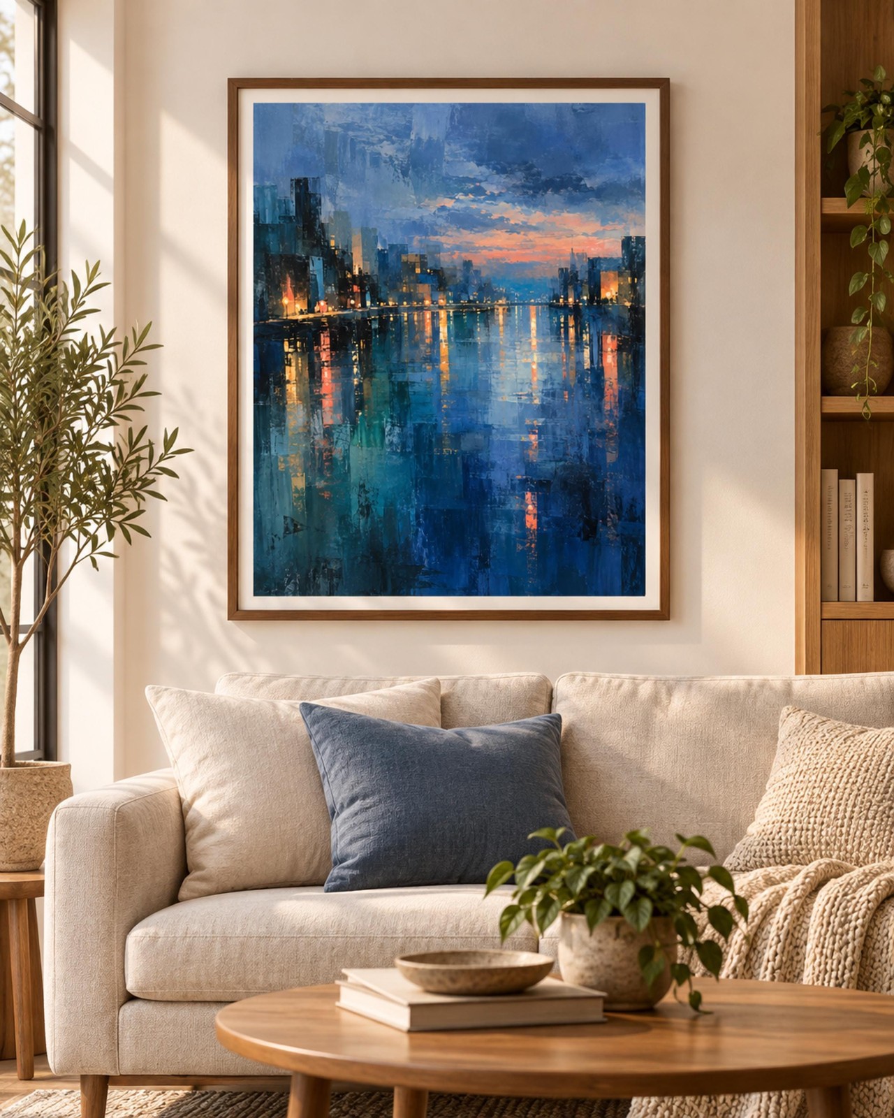 Liffey Blue Hour | Dublin Inspired Abstract Wall Art | Digital Download — presentación de la obra