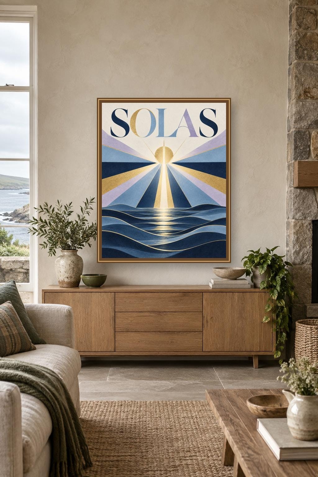 Solas Irish Typography Wall Art | Coastal Printable Digital Poster — presentación de la obra