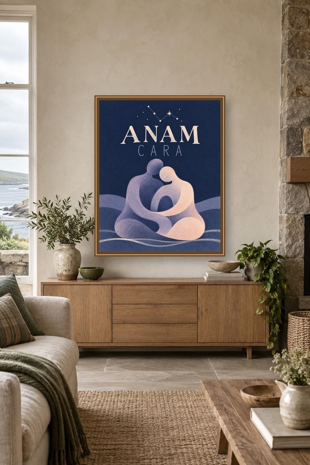 Anam Cara Soul Friend Print, Irish Typography Wall Art, Digital Download — presentación de la obra