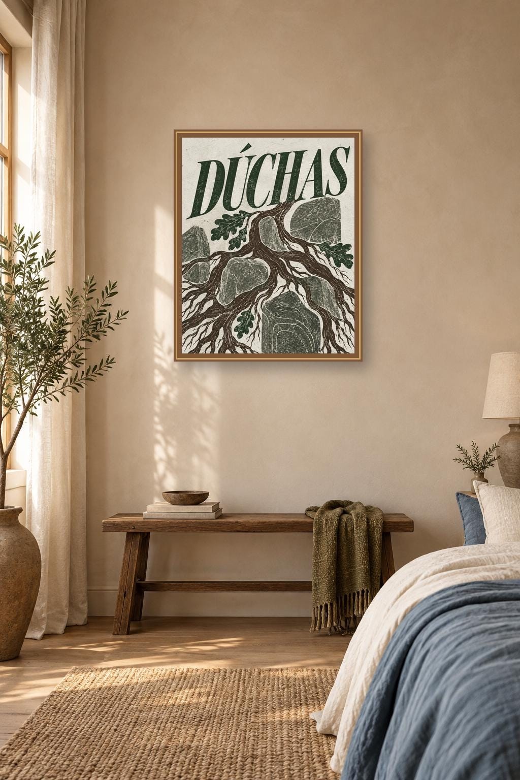 Dúchas Irish Heritage Print, Colourful Typography Wall Art, Digital Download — presentación de la obra