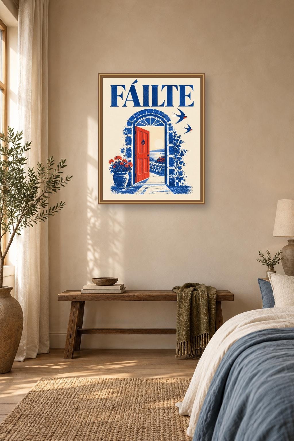 Fáilte Irish Welcome Print, Colourful Typography Wall Art, Digital Download — presentación de la obra