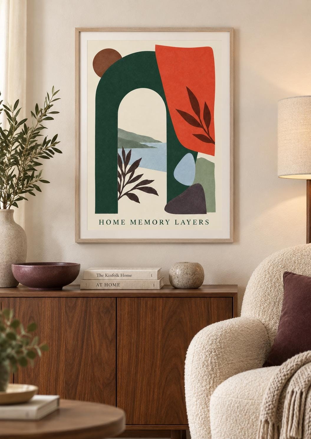 Home Memory Layers Printable Art, Colourful Geometric Home, Two Versions Digital Download — presentación de la obra
