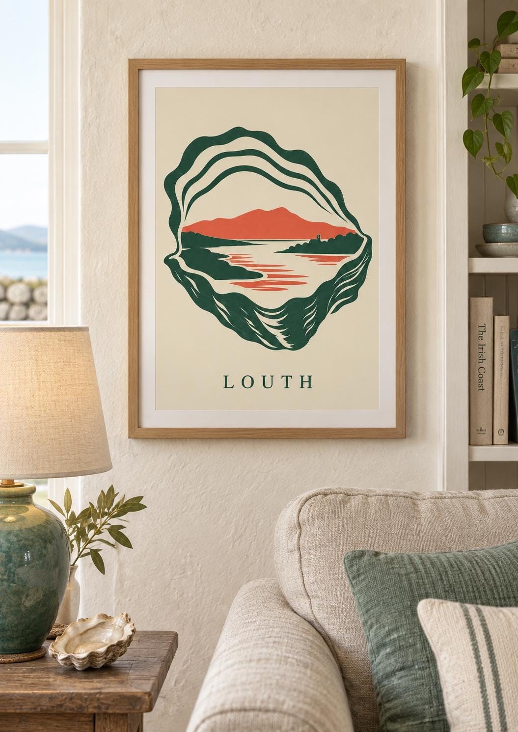 Louth County Printable Art, Oyster Shell and Cooley Landscape, Irish Digital Download — presentación de la obra
