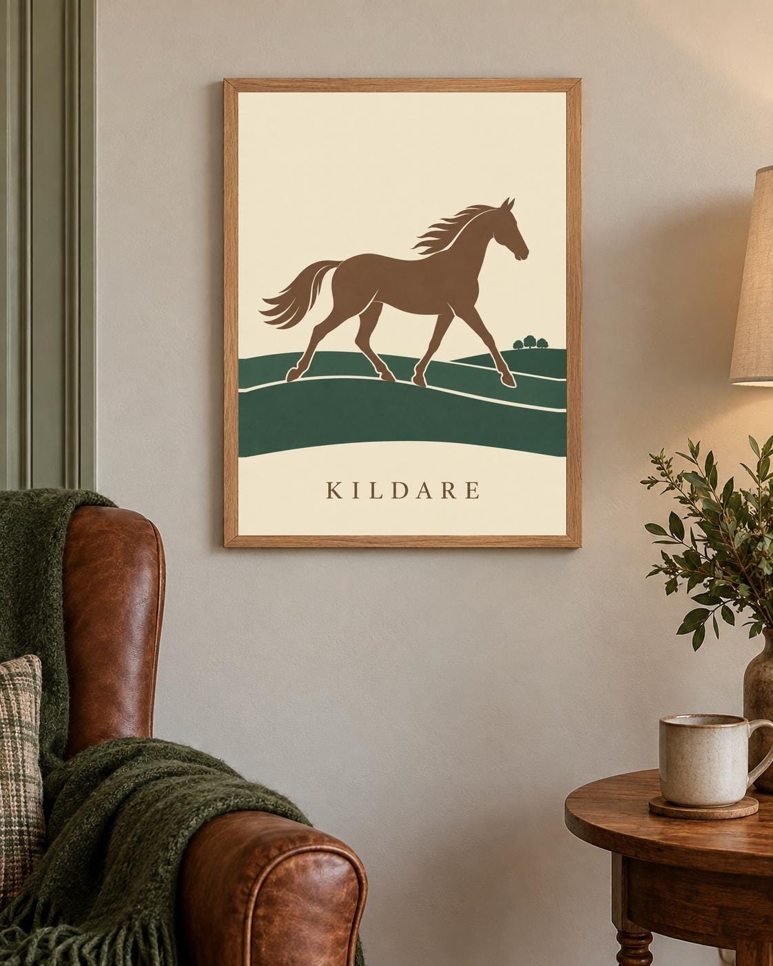 Kildare Curragh Horse Print | Irish Wall Art Digital Download — presentación de la obra