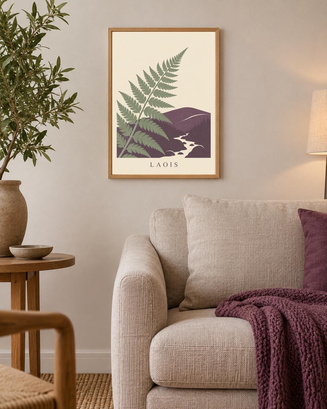 Laois Woodland Fern Print | Irish Wall Art Digital Download — presentación de la obra