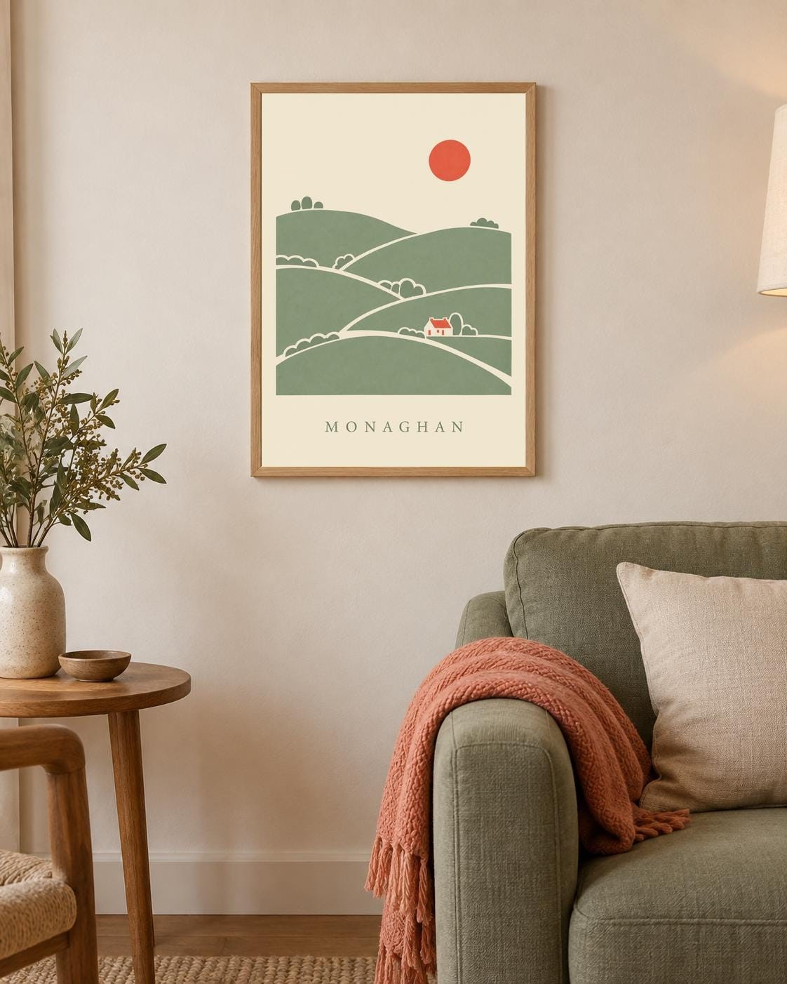 Monaghan Drumlin Cottage Print | Irish Wall Art Digital Download — presentación de la obra