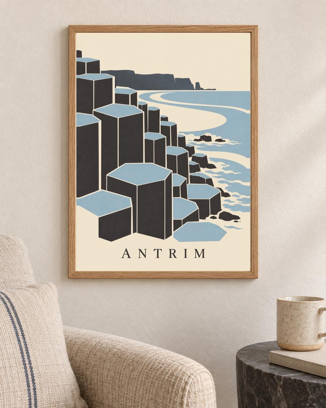 Antrim Giant's Causeway Print | Irish Wall Art Digital Download — presentación de la obra