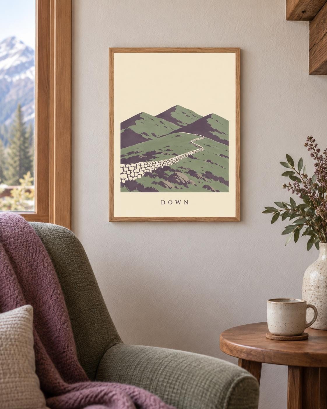 Down Mourne Mountains Print | Irish Wall Art Digital Download — presentación de la obra