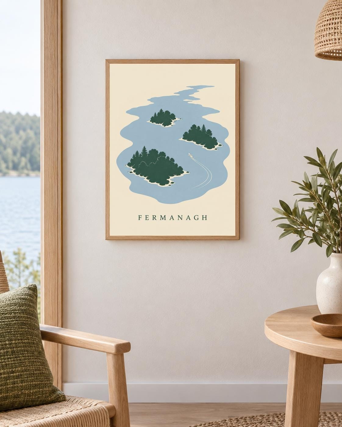 Fermanagh Lough Erne Islands Print | Irish Wall Art Digital Download — presentación de la obra