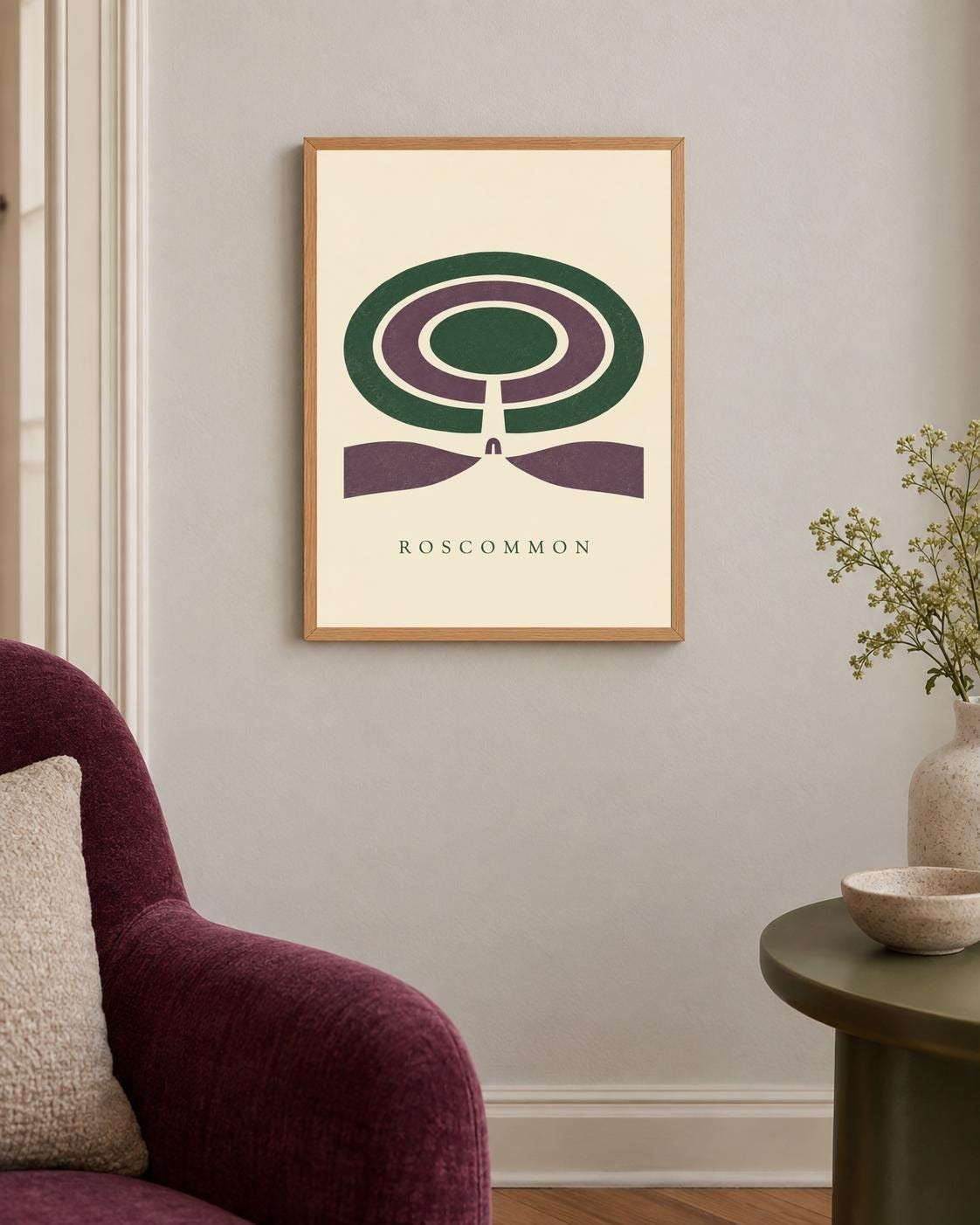 Roscommon Rathcroghan Earthwork Print | Irish Wall Art Digital Download — presentación de la obra