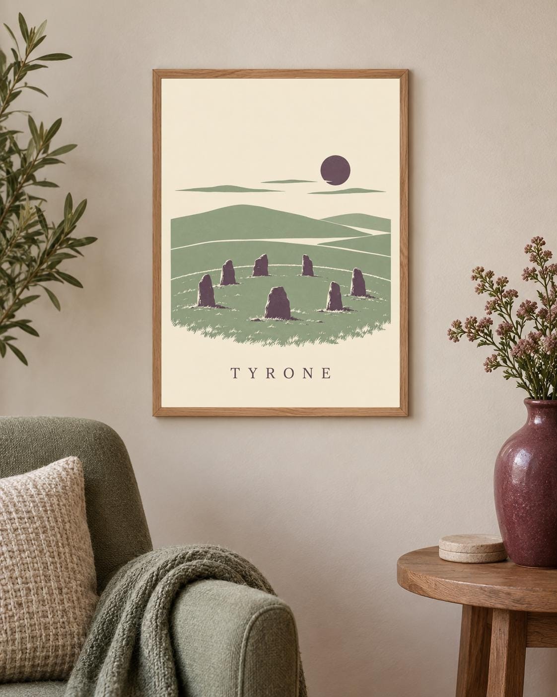 Tyrone Sperrin Stone Circle Print | Irish Wall Art Digital Download — presentación de la obra