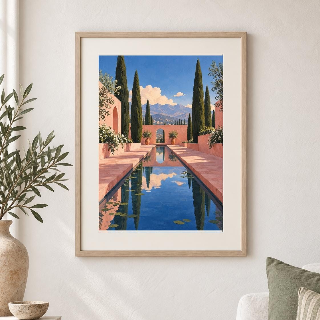 Granada Garden Print | Printable Wall Art | Granada Water Memory | Digital Download — presentación de la obra
