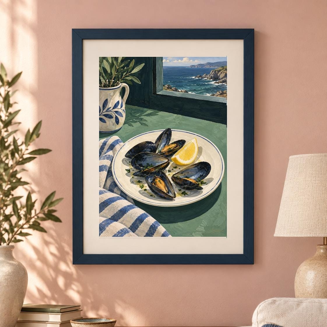 Galician Seafood Still Life Print | Printable Wall Art | Galician Sea Table | Digital Download — presentación de la obra