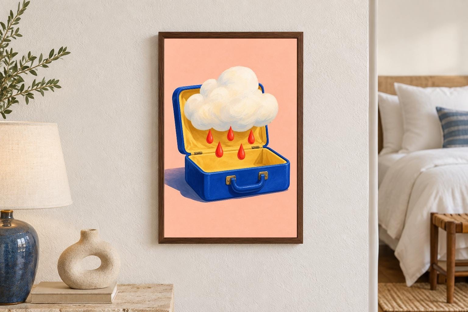 Cloud in a Suitcase Travel Wall Art | Pocket Weather | Digital Download — presentación de la obra