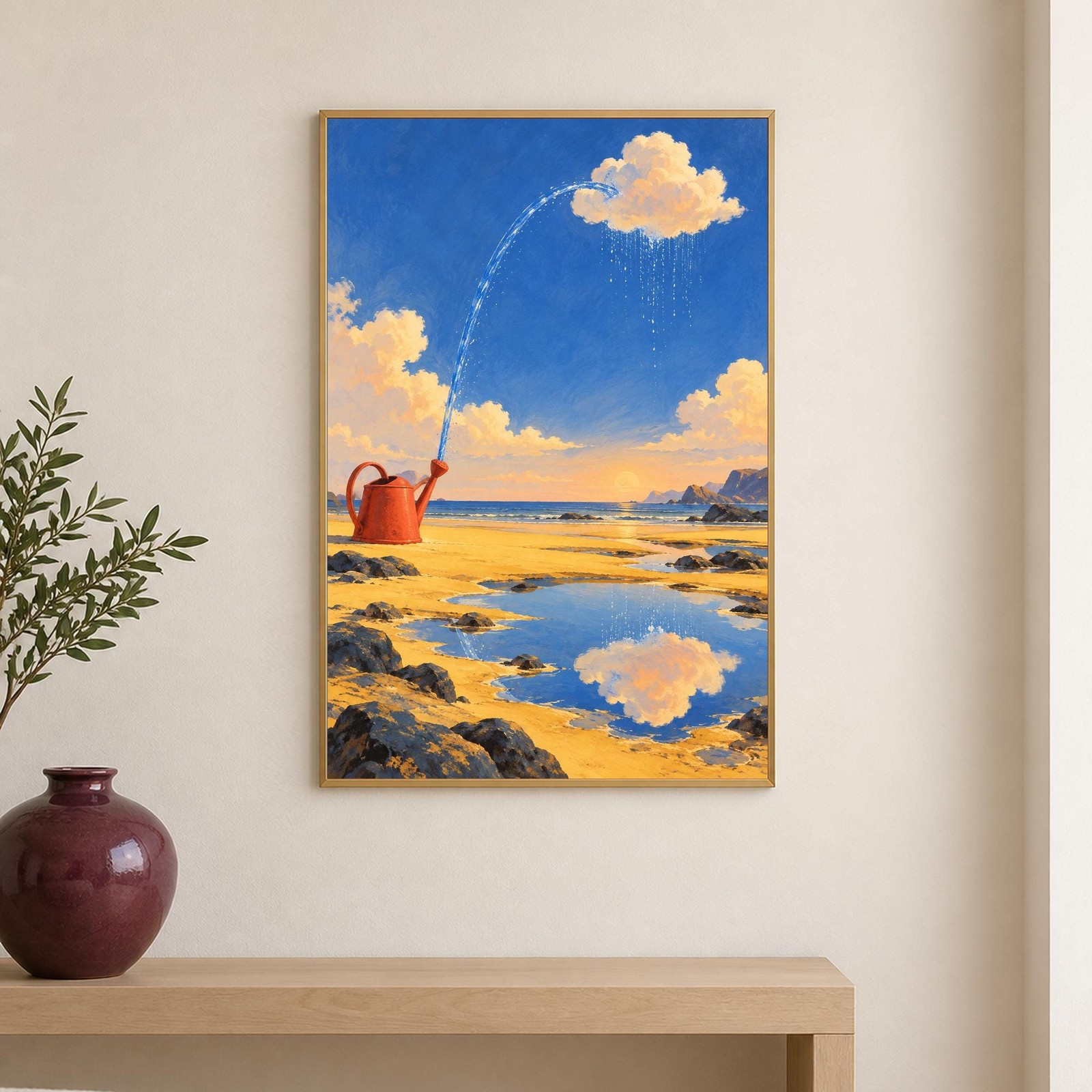 Watering Can Cloud Wall Art | Keeper of the Low Tide | A3 Printable Digital Download — presentación de la obra