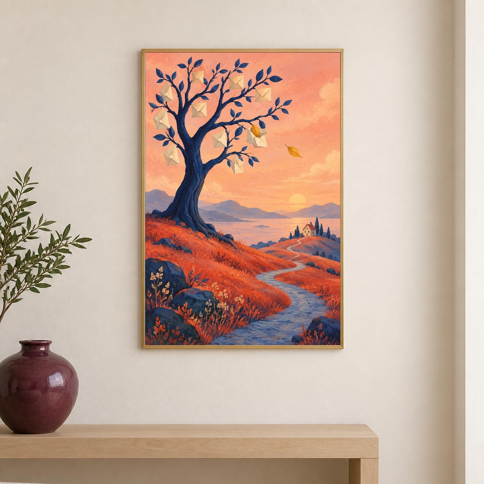 Envelope Tree Wall Art | Orchard of Unsent Letters | A3 Printable Digital Download — presentación de la obra