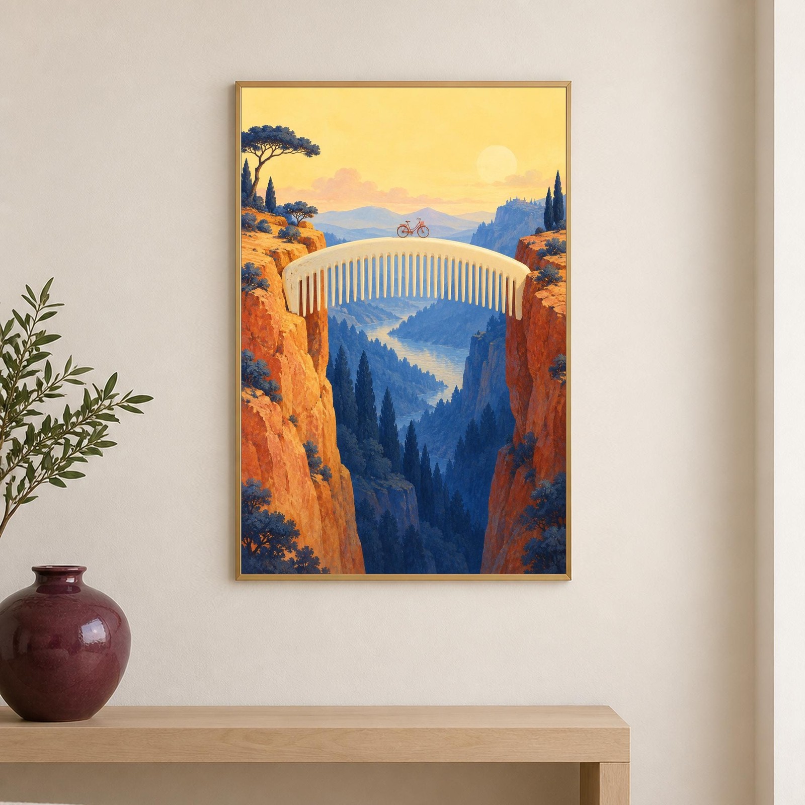 Comb Bridge Landscape Wall Art | The Bridge of Quiet Things | A3 Printable Digital Download — presentación de la obra