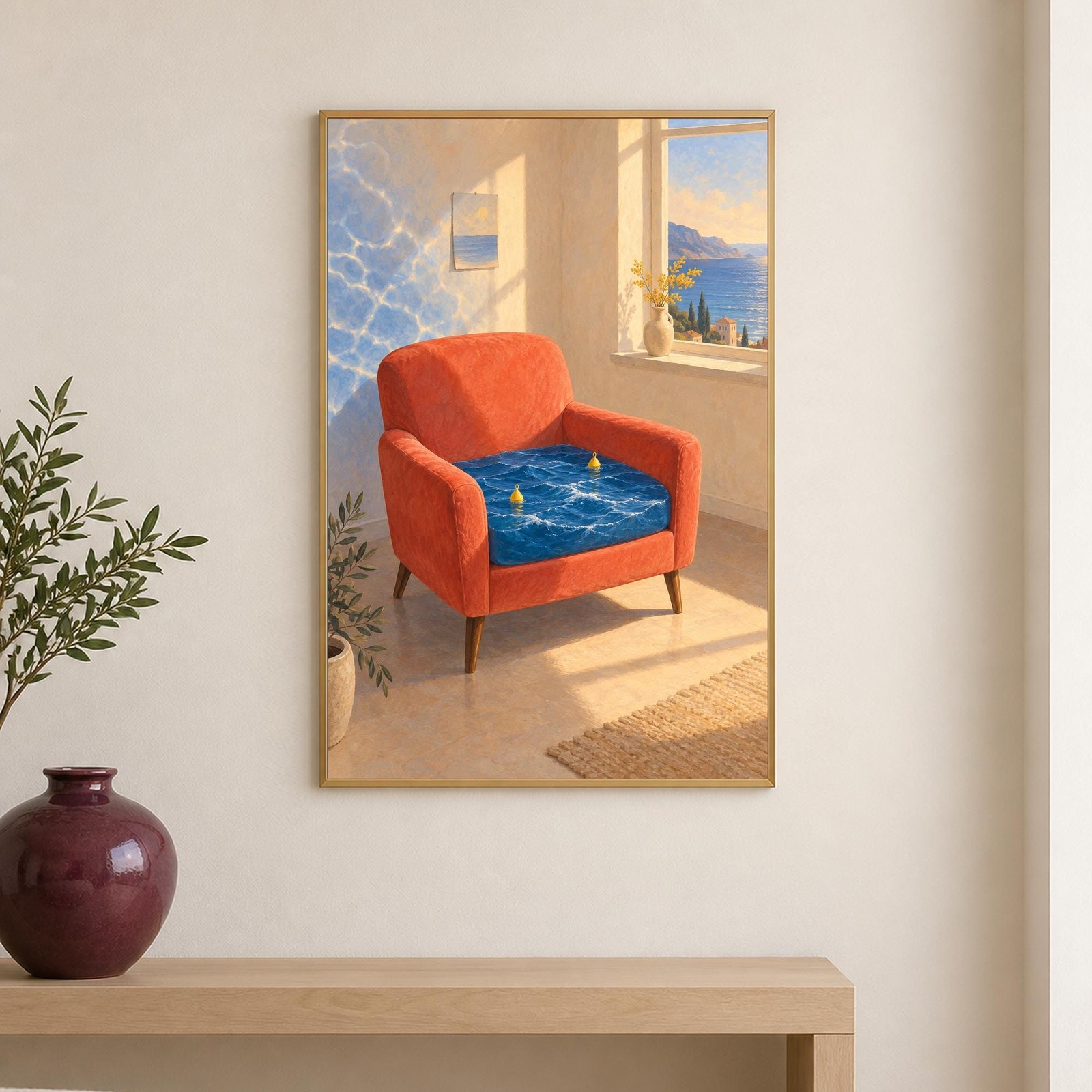 Sea in an Armchair Wall Art | When the Sea Came Home | A3 Printable Digital Download — presentación de la obra