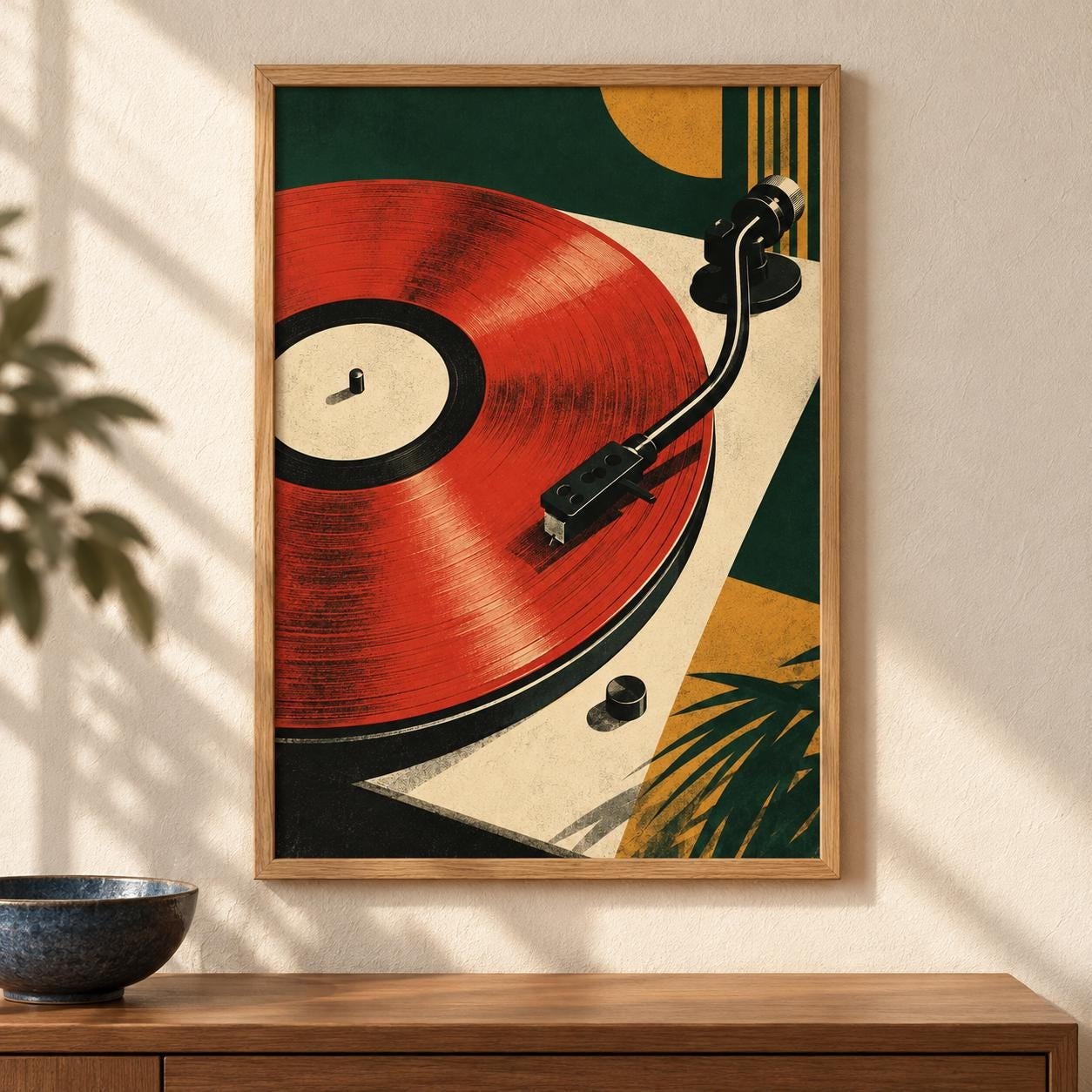 Red Turntable Printable Wall Art - The Vermilion Session — presentación de la obra