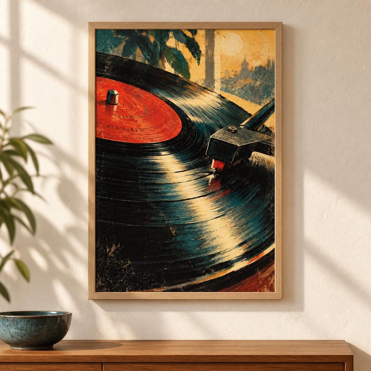 Vinyl Needle Printable Wall Art - Needle Meets Morning — presentación de la obra