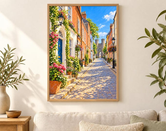 Drogheda Laurence Street Wall Art, Colourful Irish Houses, A3 Printable Ireland Digital Download — presentación de la obra