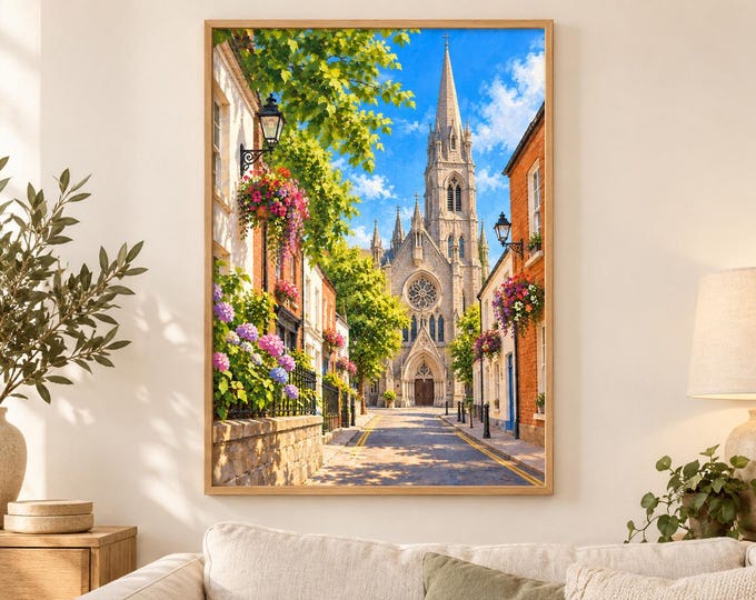 Drogheda St Peters Church Wall Art, Sunny Irish Architecture, A3 Printable Ireland Digital Download — presentación de la obra