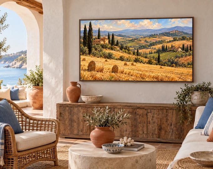 Tuscan Harvest Hills – Landscape TV Art, 4K 16:9 and A3 Digital Download — presentación de la obra
