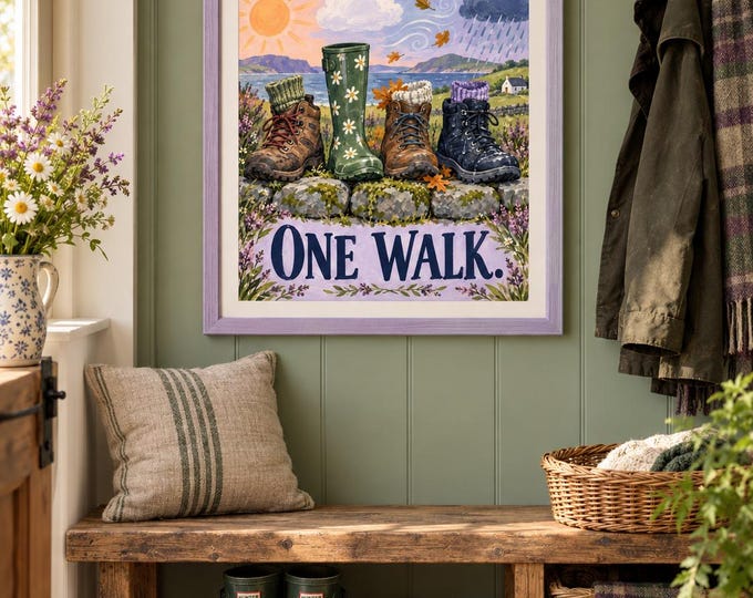 Four Seasons One Walk – Funny Ireland Wall Art, A3 Digital Download — presentación de la obra