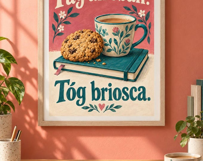 Take a Biscuit – Irish Language Wall Art, A3 Digital Download — presentación de la obra